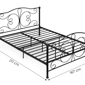 ozko metalowe 160x200 cm ze stelazem czarna rama krysztay mo c4b25f2b4d4e4c69a50cd73f92d5e28c
