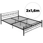 ozko metalowe 160x200 cm ze stelazem czarna rama modernhome 13266165bcf94d79822f954b47bb3a87