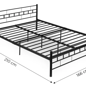 ozko metalowe 160x200 cm ze stelazem czarna rama modernhome 1ba95d326abc4e95801e5d7b5b29cf6a