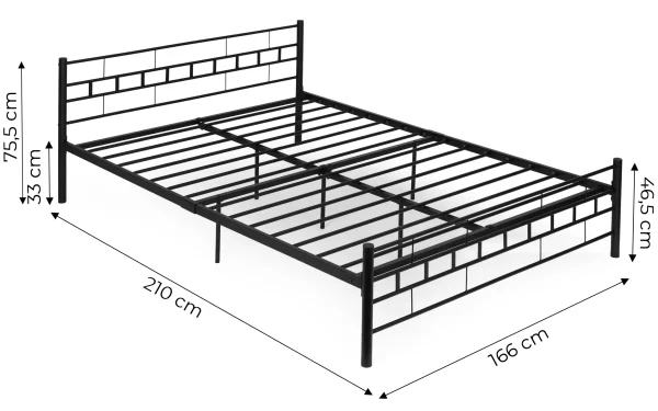 ozko metalowe 160x200 cm ze stelazem czarna rama modernhome 1ba95d326abc4e95801e5d7b5b29cf6a