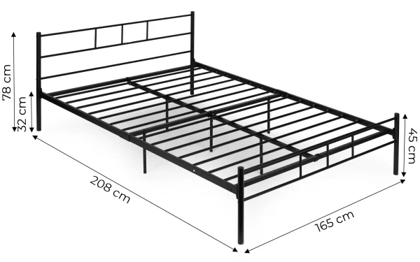 ozko metalowe 160x200 cm ze stelazem czarna rama modernhome acbf7ef6d93a458996a2f812ca78afcd