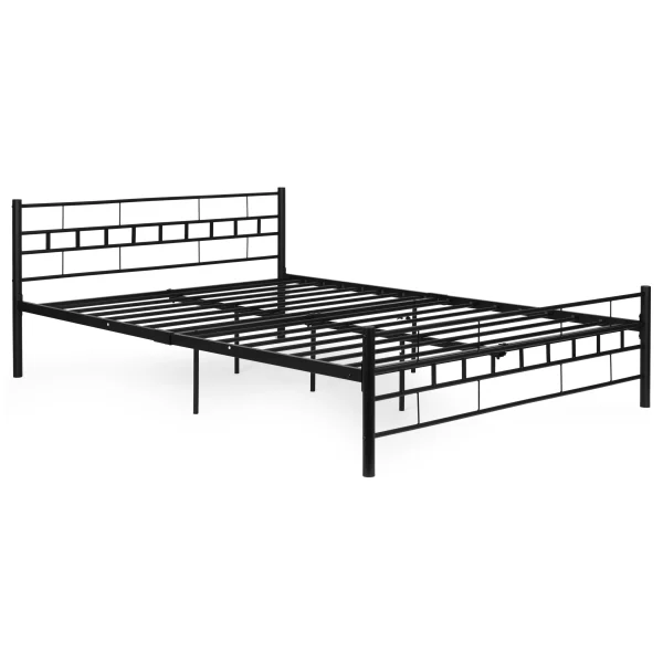 ozko metalowe 160x200 cm ze stelazem czarna rama modernhome f47652c5b294426ebbf42e5b6638e7c7