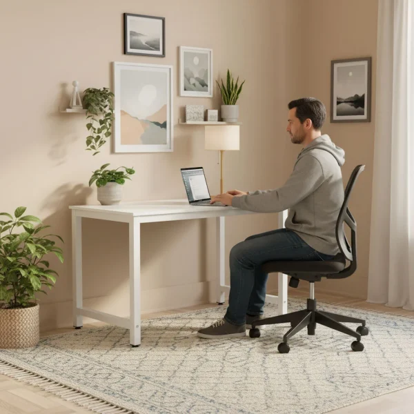 biurko komputerowe szkolne sto 120x60 cm biae modernhome 458c947952cc482884c4d697336a1b5d