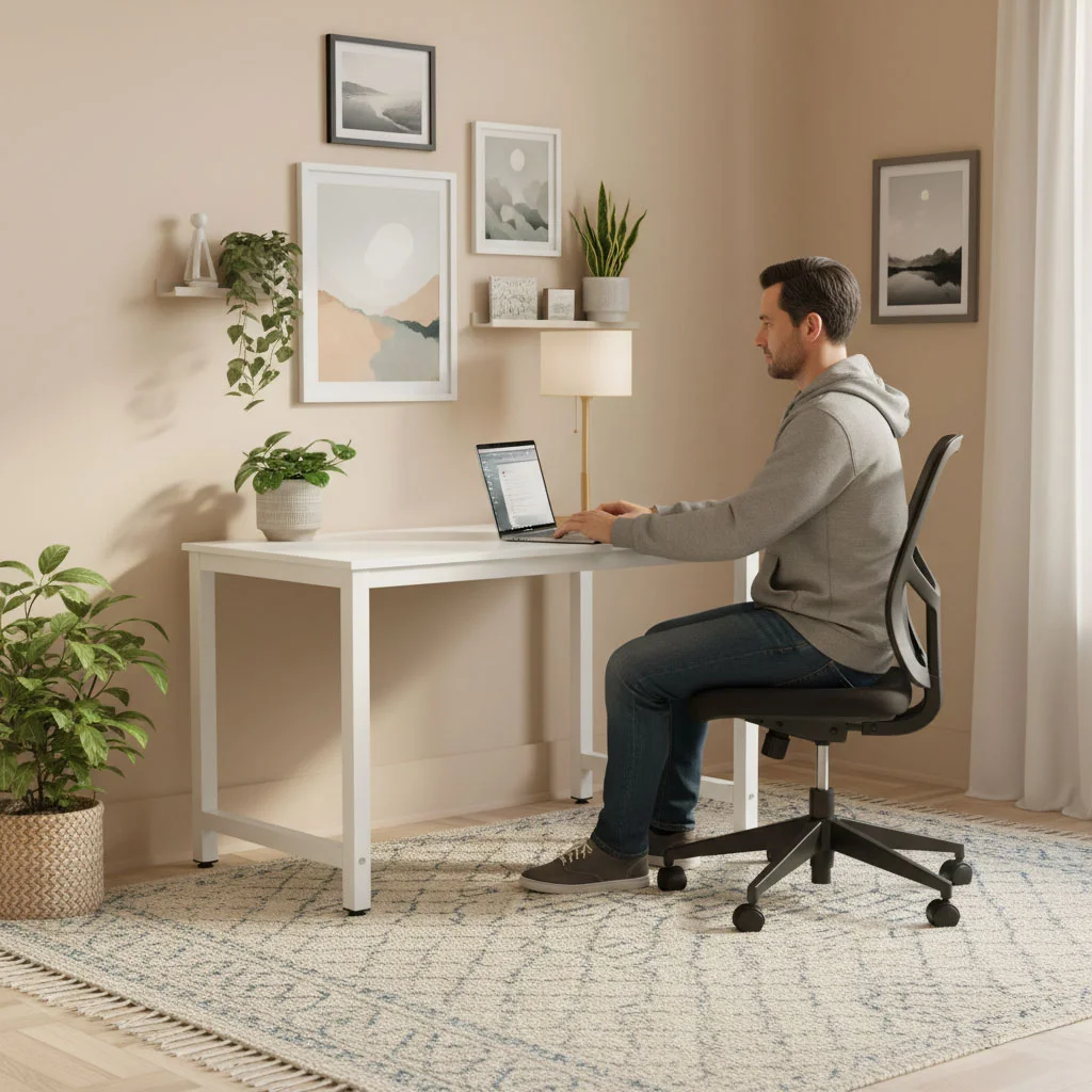 biurko komputerowe szkolne sto 120x60 cm biae modernhome 458c947952cc482884c4d697336a1b5d