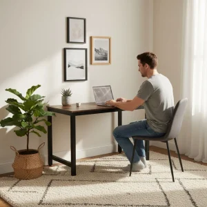 biurko komputerowe szkolne sto 120x60 cm ciemny orzech moder 2a3d66bdcdeb4e29894cf9290297c018