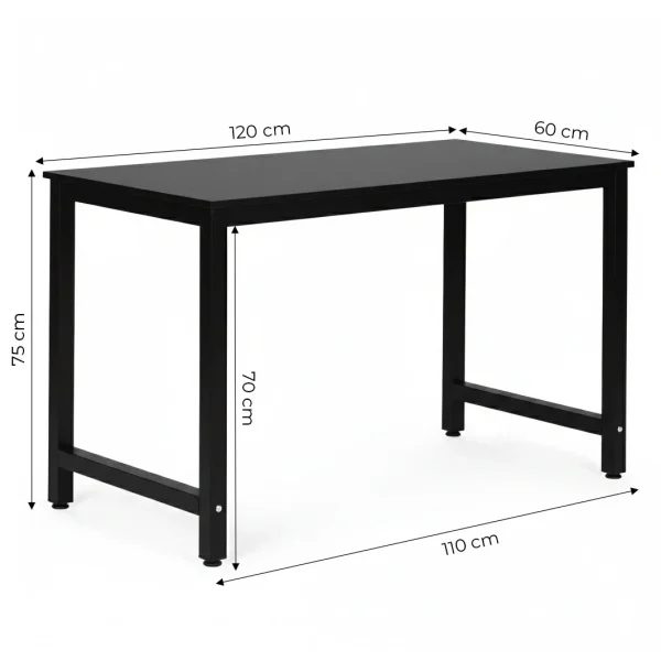 biurko komputerowe szkolne sto 120x60 cm czarne modernhome 8c585b444d1f43e38d0fda938f4aa235