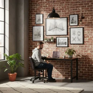 biurko komputerowe szkolne sto 120x60 cm postarzany orzech m 300e228b5e9d423798607dc2698f3c3f