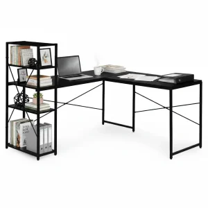 biurko narozne z regaem 3 poki komputerowe czarne loftowe mo 27c3f8a442ef407c8c838911d478dc42