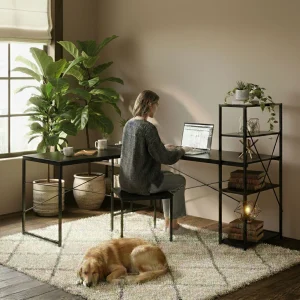 biurko narozne z regaem 3 poki komputerowe czarne loftowe mo 326e0bce6ce8491ca6f371777337ac79