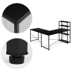 biurko narozne z regaem 3 poki komputerowe czarne loftowe mo 5e2b23694c434849a00e367b9622b126