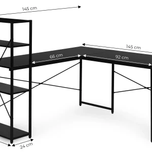 biurko narozne z regaem 3 poki komputerowe czarne loftowe mo ac64a4d008864a86b53d8d8044683e19