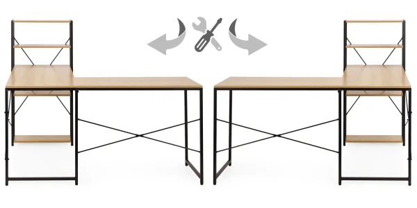 biurko narozne z regaem 3 poki komputerowe jasny dab loftowe 515af16f3131468b94690357bc28715f