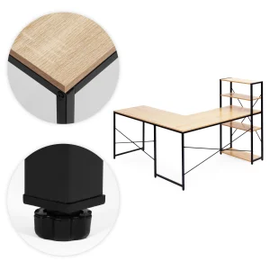 biurko narozne z regaem 3 poki komputerowe jasny dab loftowe 9f9a94f555f3492b867458a4526358f6