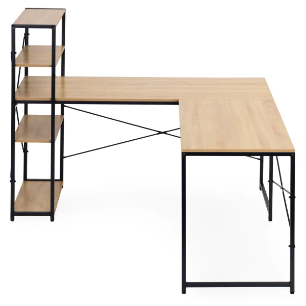 biurko narozne z regaem 3 poki komputerowe jasny dab loftowe b4bce1aff5334b888c03457e902bf004