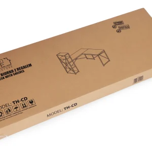 biurko narozne z regaem 3 poki komputerowe postarzany orzech 2c361ba48d6b4893ba84d6136b77a4f4