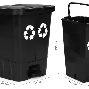 kosz na smieci 40l dwukomorowy pojemnik podwojny do odpadow 4ecabbaefce540e9b4b926993b77aa38