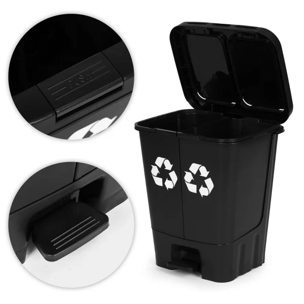 kosz na smieci 40l dwukomorowy pojemnik podwojny do odpadow 6ab71006402548d2bf0cf3bbc77e7317