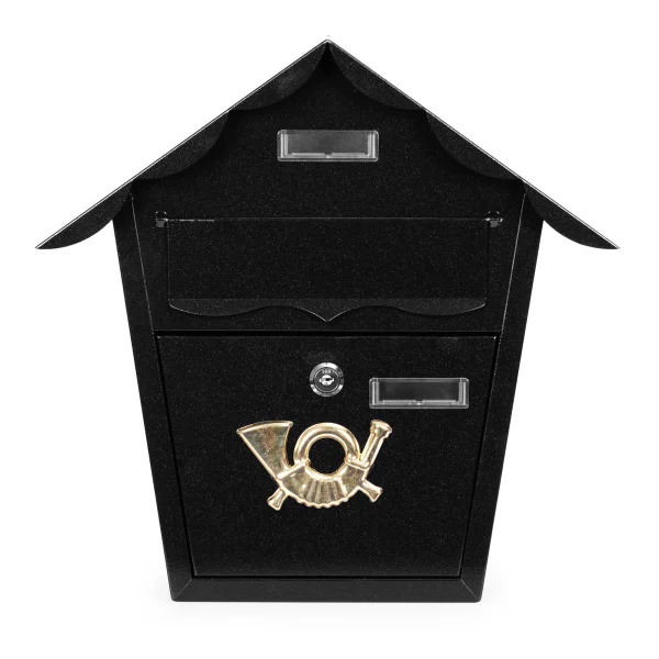 skrzynka na listy pocztowa scienna stal galwanizowana czarna 3fdc1fe9963d4c718b83fb1bfd17b9fc