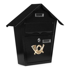 skrzynka na listy pocztowa scienna stal galwanizowana czarna 47a113ece75b43009596439af1224cf4